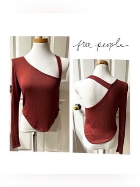 NWOT Free People One Shoulder Ribbed  Knit Top